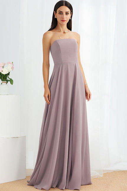 Robe Cérémonie Mousseline Taupe - gallery 1