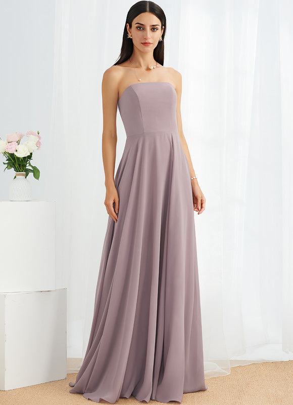 Robe Cérémonie Mousseline Taupe - gallery 1