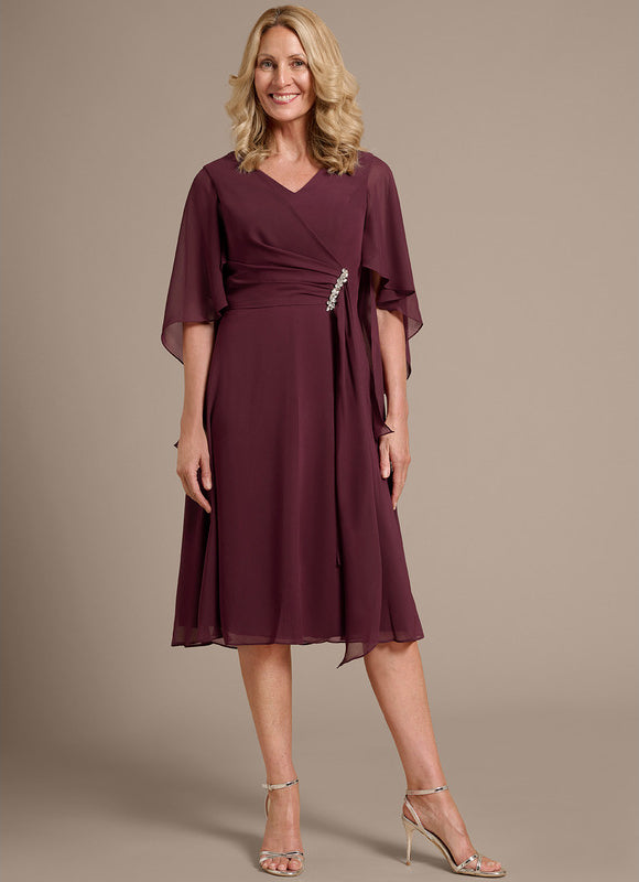 Robe Cérémonie Prune Fluide - gallery 2