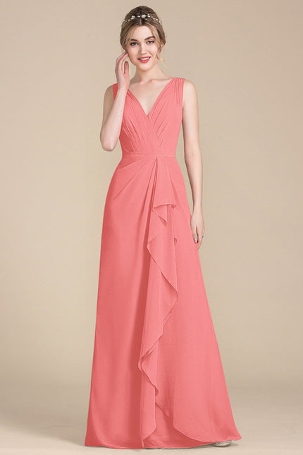 Robe Cérémonie Longue Volants Rose - gallery 7