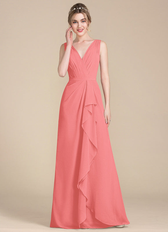 Robe Cérémonie Longue Volants Rose - gallery 7