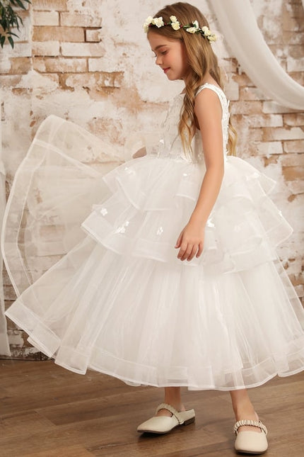 Robe Cérémonie Nuptiale Enfant Satinée - gallery 9