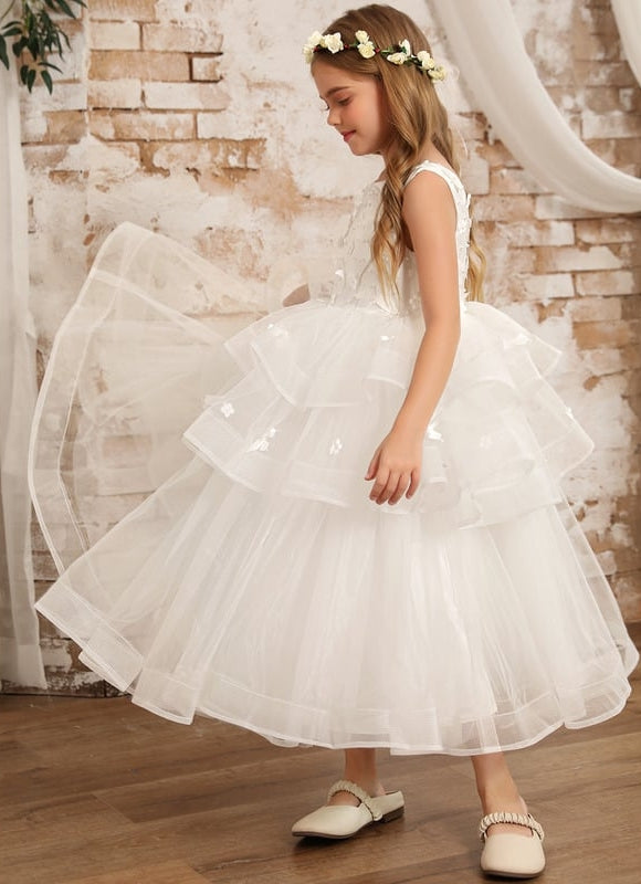 Robe Cérémonie Nuptiale Enfant Satinée - gallery 9