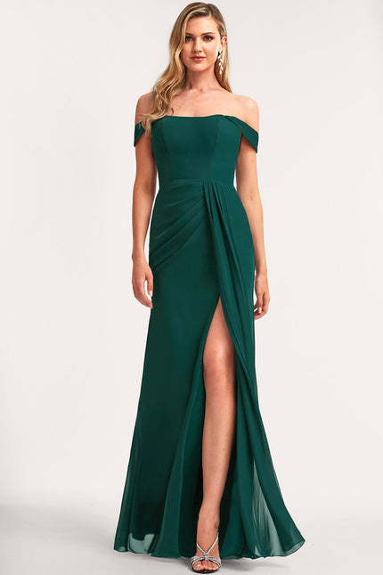 Robe Cérémonie Mousseline Vert Profond - gallery 2