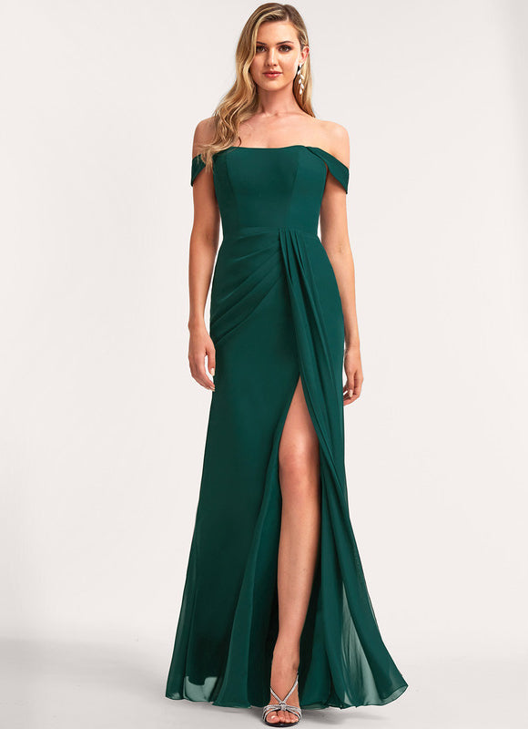 Robe Cérémonie Mousseline Vert Profond - gallery 2