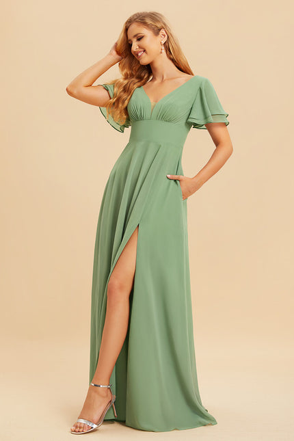 Robe Cérémonie Longue Volants Rose - gallery 1