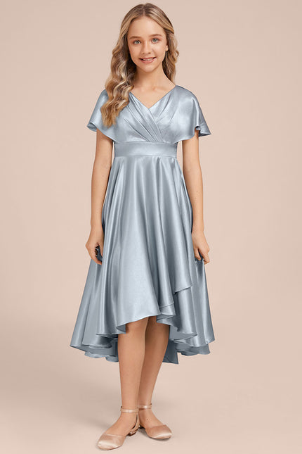 Robe Cérémonie Satin Bleu Ciel - gallery 1