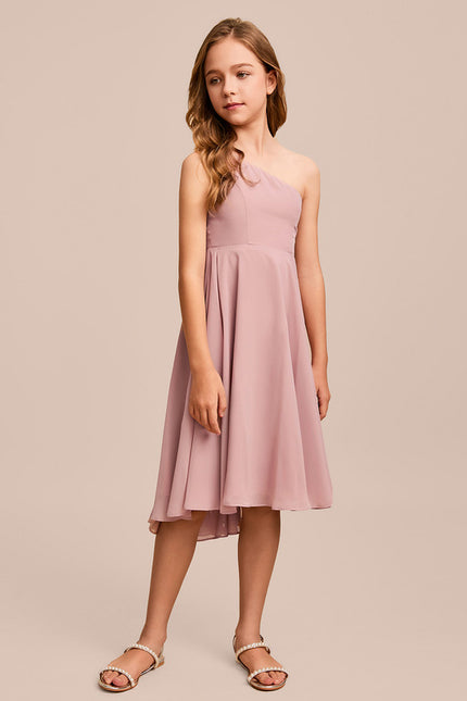 Robe Cérémonie Asymétrique Rose Pâle - gallery 2