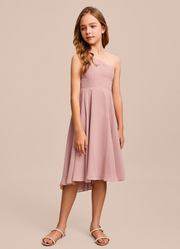 Robe Cérémonie Asymétrique Rose Pâle - gallery 2