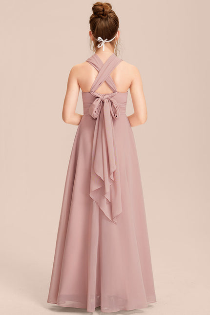 Robe Cérémonie Mousseline Rose Poudré - gallery 4