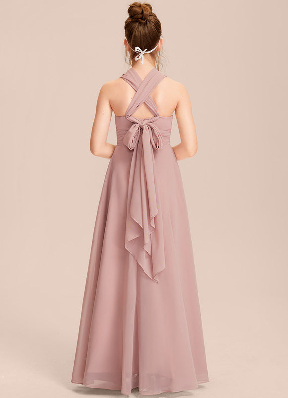 Robe Cérémonie Mousseline Rose Poudré - gallery 4