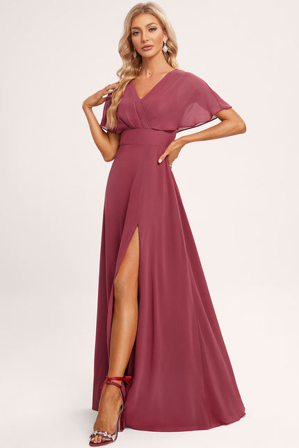 Robe Cérémonie Longue Volants Rose - gallery 2