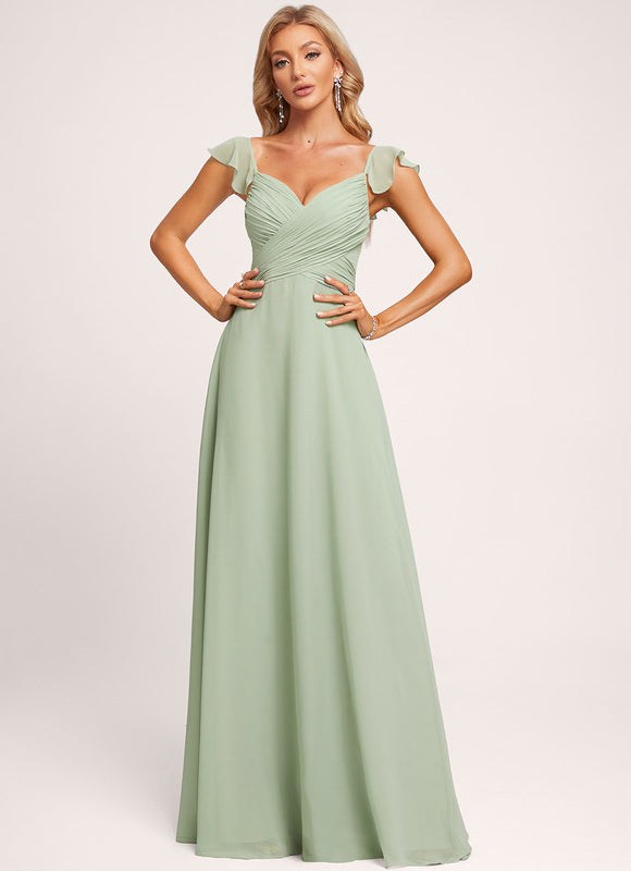 Robe Cérémonie Longue Volants Rose - gallery 1