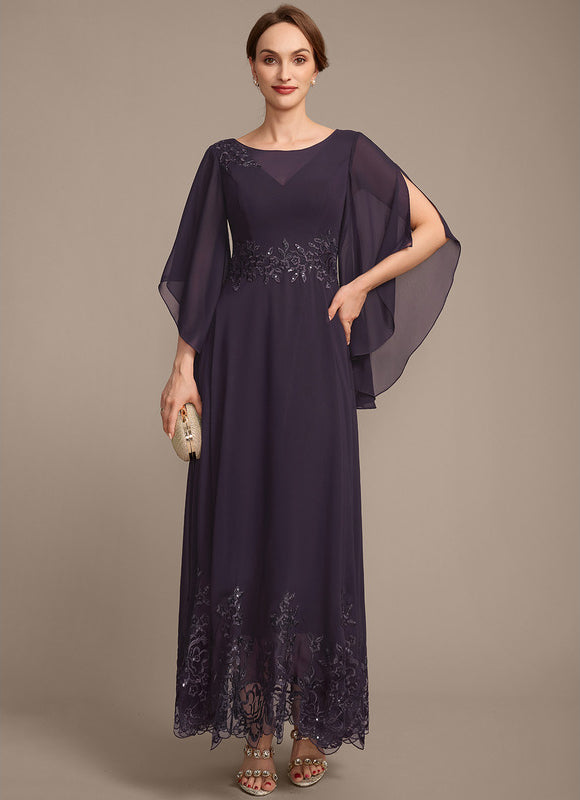 Robe Cérémonie Longue Violette Brodée - gallery 2