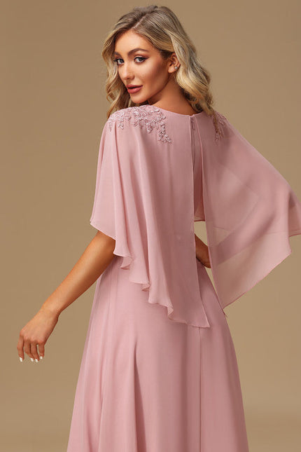 Robe Cérémonie Longue Rose Élégante - gallery 1