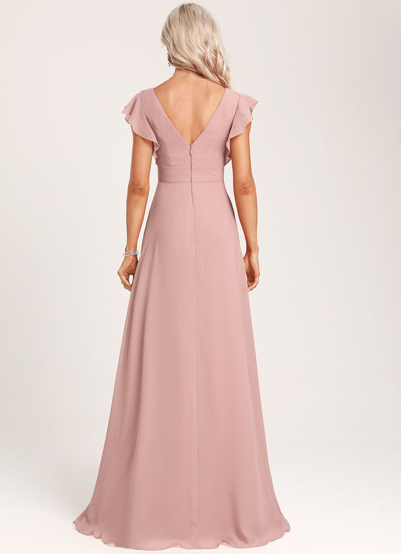 Robe Cérémonie Longue Volants Rose - gallery 4