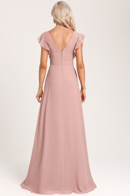 Robe Cérémonie Longue Volants Rose - gallery 4