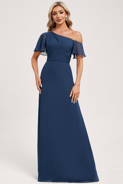 Robe Cérémonie Asymétrique Marine