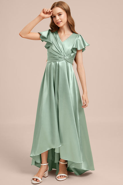 Robe Cérémonie Satin Bleu Ciel - gallery 2