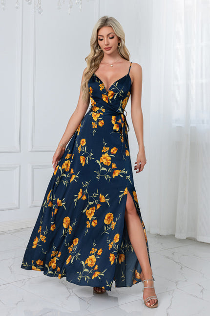 Robe Cérémonie Longue Florale Satinée - gallery 8