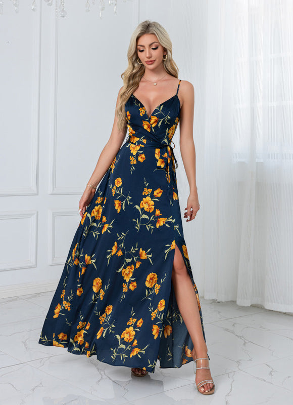 Robe Cérémonie Longue Florale Satinée - gallery 8