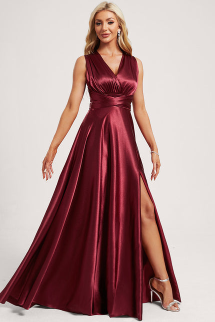 Robe Cérémonie Satinée Rubis - gallery 2