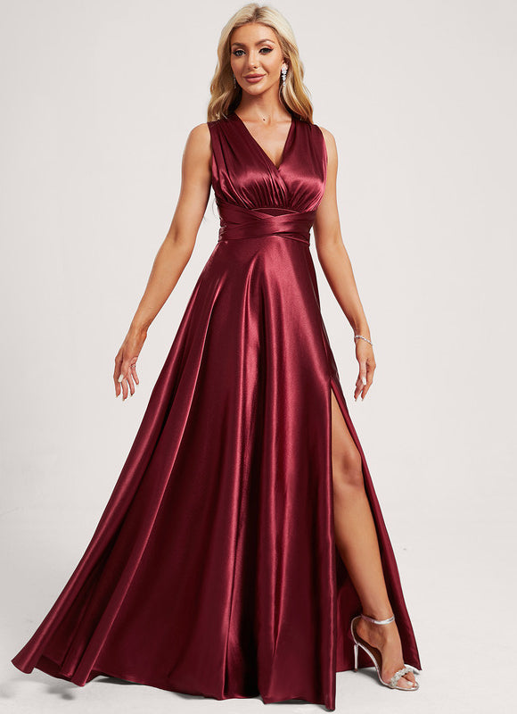 Robe Cérémonie Satinée Rubis - gallery 2