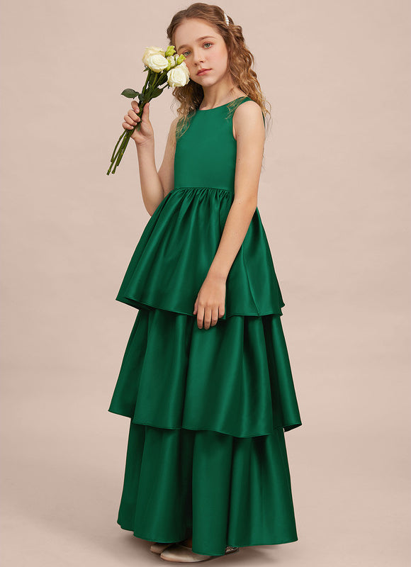 Robe Cérémonie Satin Vert Émeraude - gallery 2