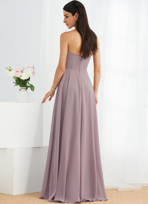 Robe Cérémonie Mousseline Taupe - gallery 3