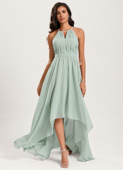 Robe Cérémonie Mousseline Asymétrique