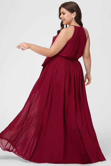 Robe Cérémonie Lilas Mousseline Col Rond - gallery 6