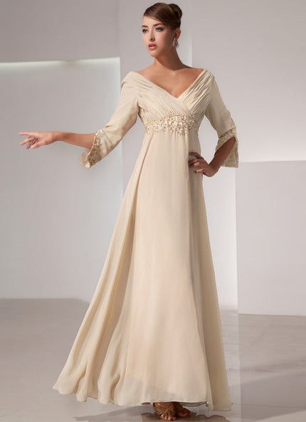 Robe Cérémonie Luxe Plissé Perlé