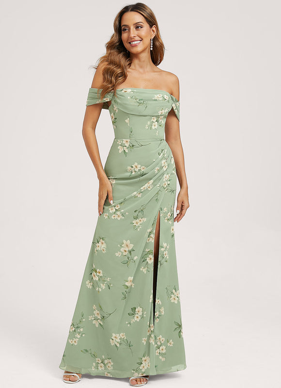 Robe Cérémonie Élégante À Décolleté - gallery 1
