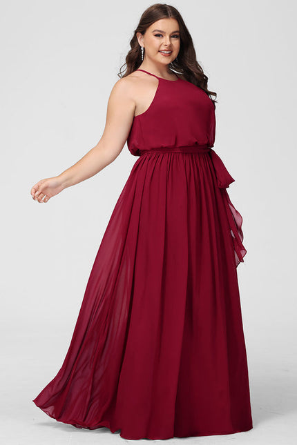 Robe Cérémonie Lilas Mousseline Col Rond - gallery 8