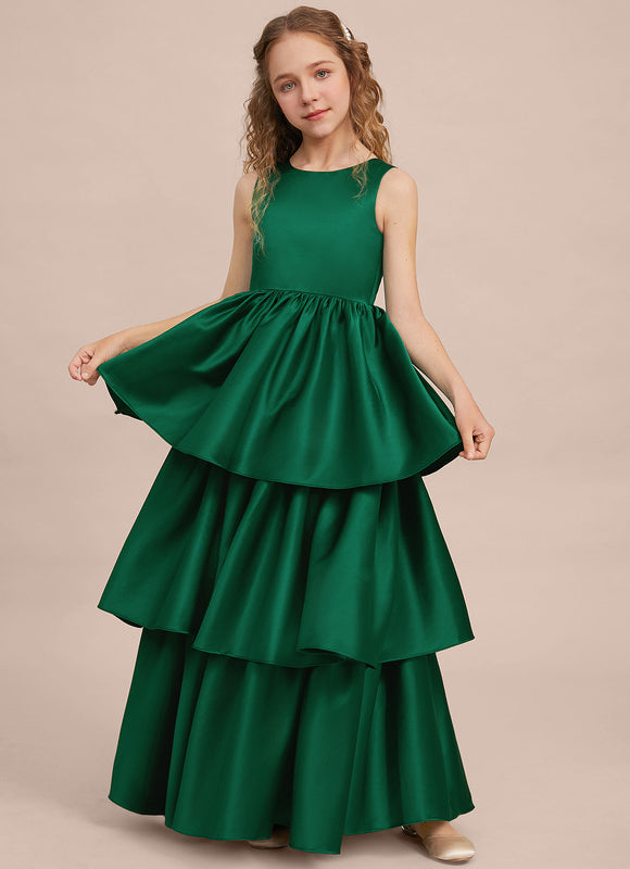 Robe Cérémonie Satin Vert Émeraude - gallery 1