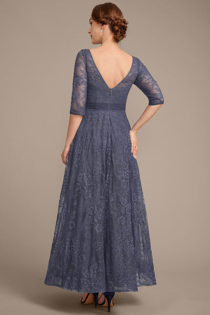 Robe Cérémonie Bleu Dentelle Élégante - gallery 6