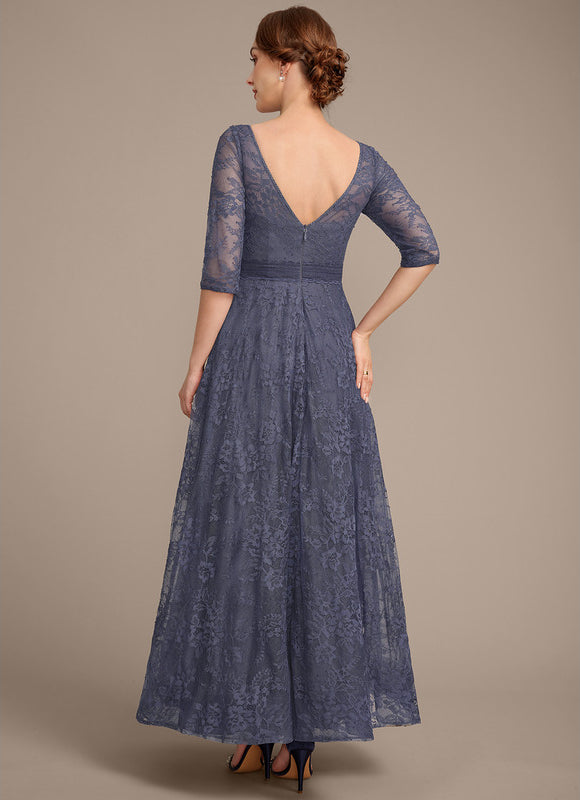 Robe Cérémonie Bleu Dentelle Élégante - gallery 6