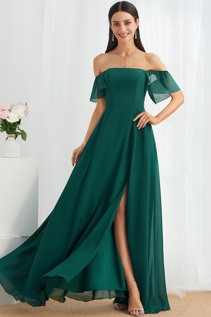 Robe Cérémonie Mousseline Vert Profond