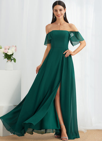Robe Cérémonie Mousseline Vert Profond