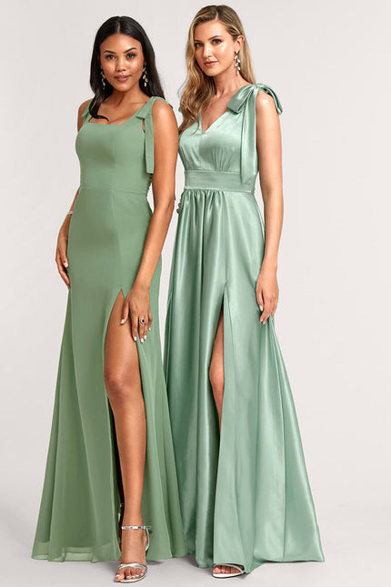 Robe Cérémonie Mousseline Verte - gallery 5