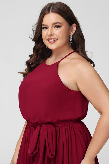 Robe Cérémonie Lilas Mousseline Col Rond - gallery 9