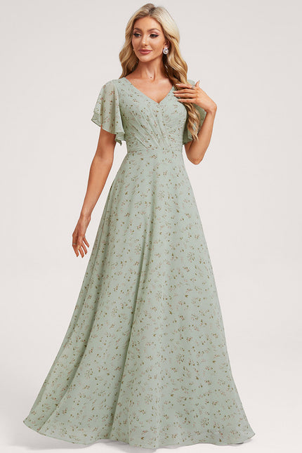 Robe Cérémonie Longue Volants Rose