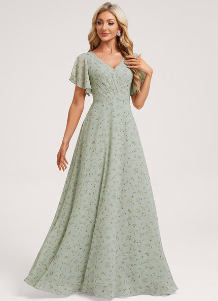 Robe Cérémonie Longue Volants Rose