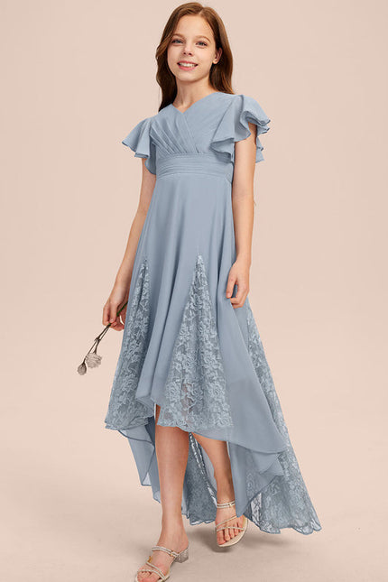 Robe Cérémonie Dentelle Col V Blanc - gallery 7