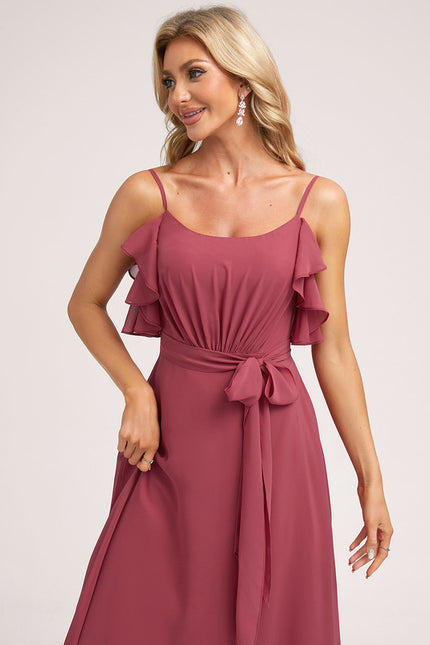 Robe Cérémonie Longue Volants Rose - gallery 4