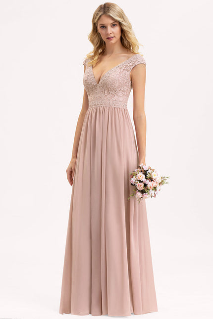Robe Cérémonie Longue Rose Élégante - gallery 4