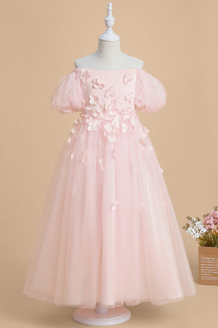 Robe Cérémonie Tulle Florale Rose