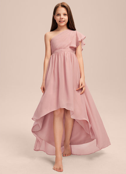 Robe Cérémonie Asymétrique Rose Pâle