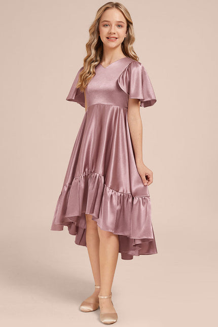 Robe Cérémonie Satin Bleu Ciel