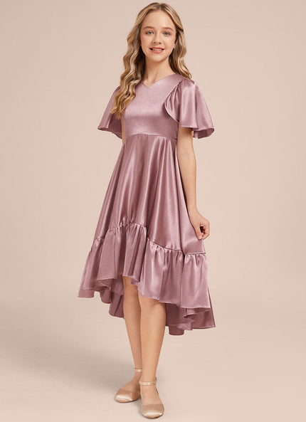 Robe Cérémonie Satin Bleu Ciel